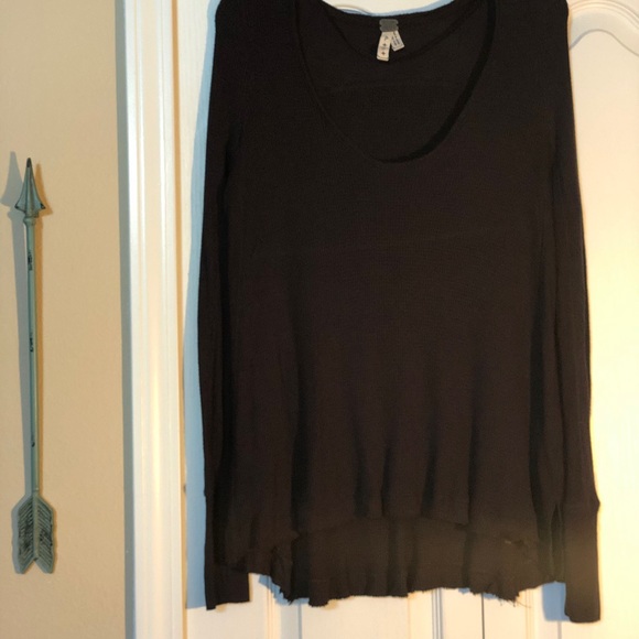 Free People We the Free Long Flowing Black Sweater - Picture 2 of 8